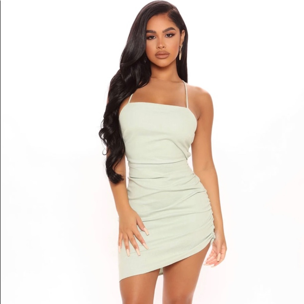 NWT strappy backless linen dress